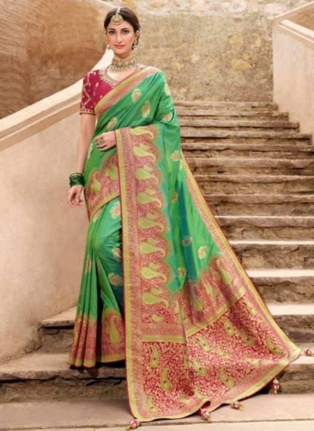 Pink And Green Colour Rutba Vol 2 Krishna Gokul New Latest Designer Festive Wear Silk Saree Collection 13410